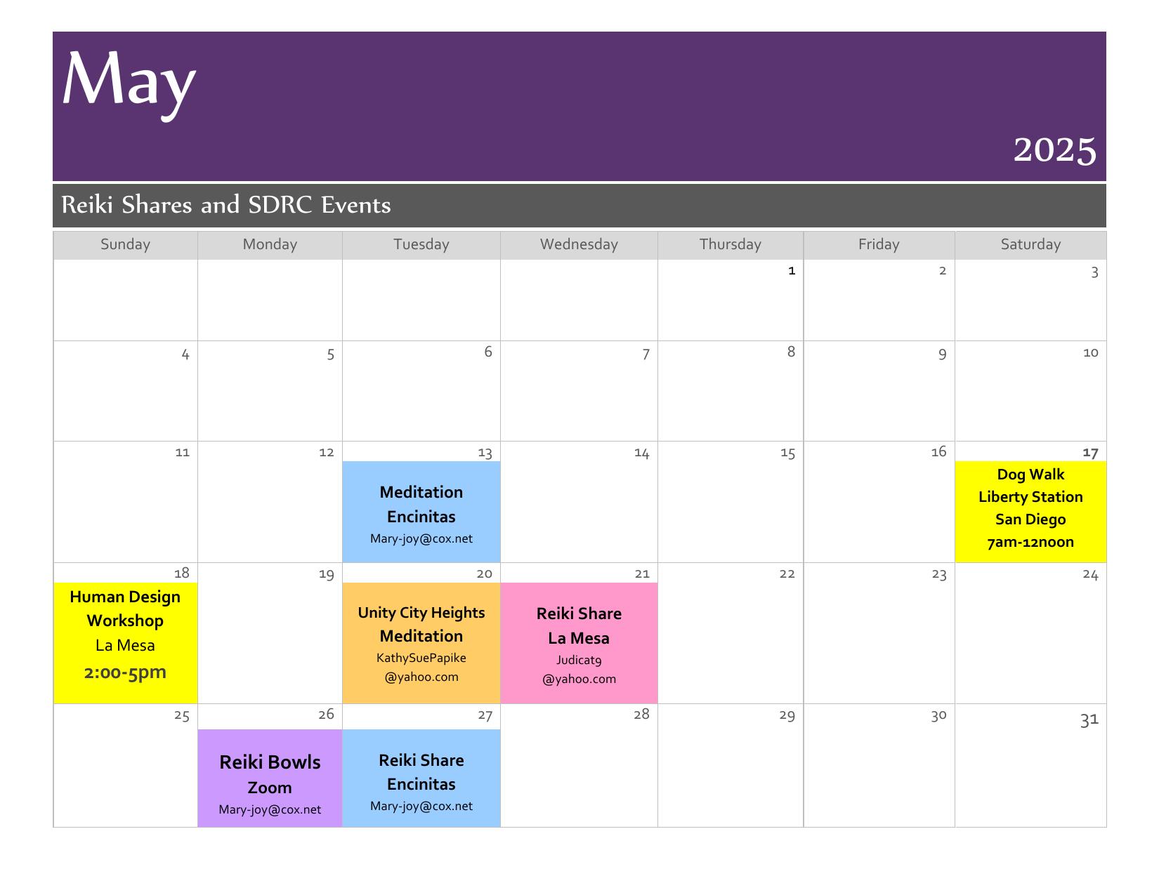 May  2025 calendar