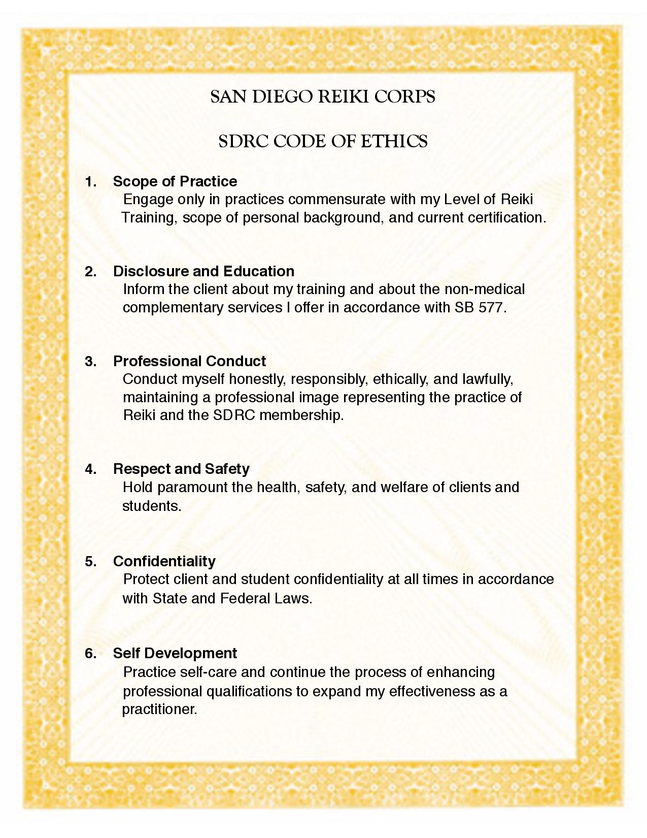 code of ethics